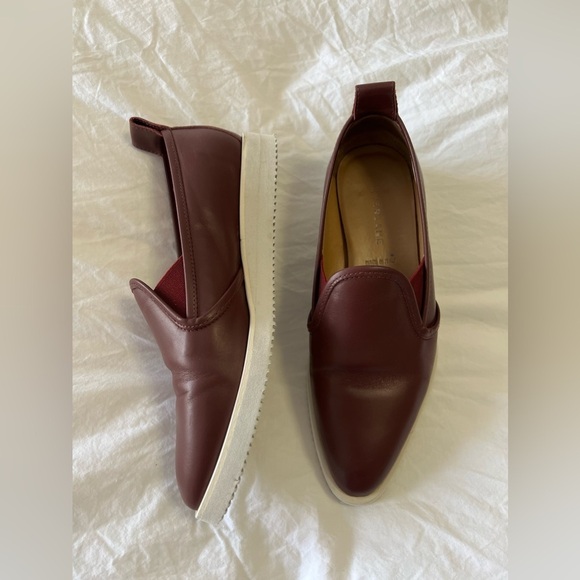 Women's Burgundy Slip-On Loafers - Picture 2 of 9